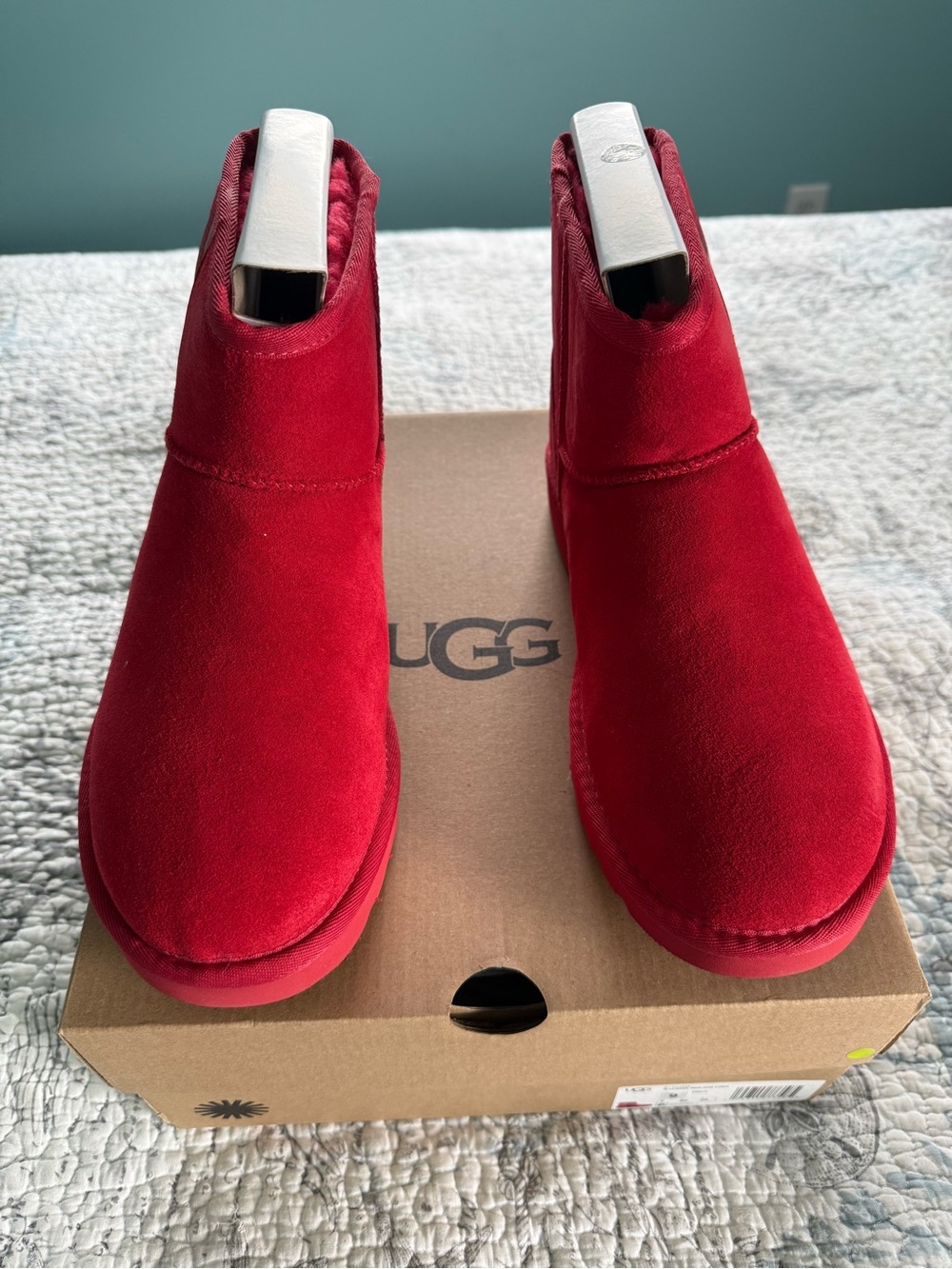 UGG Classic Mini Side Logo Boots in Red